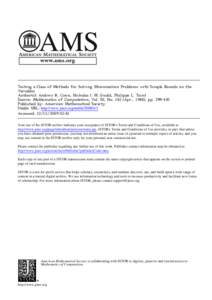 Testing a Class of Methods for Solving Minimization Problems with Simple Bounds on the Variables Author(s): Andrew R. Conn, Nicholas I. M. Gould, Philippe L. Toint Source: Mathematics of Computation, Vol. 50, NoAp