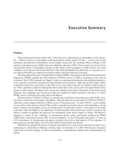 Executive Summary  Preface Three-dimensional climate models with a fully interactive representation of stratospheric ozone chemistry — otherwise known as stratosphere-resolving chemistry-climate models (CCMs) — are k