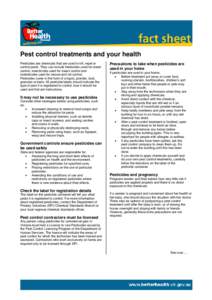 Pest Control Treatments and Your Health