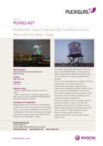 Reference  PLEXIGLAS® PLEXIGLAS® Used To Artistically Transform Classic New York City Water Tower