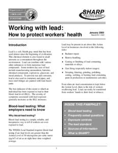 Working with lead: How to protect workers’ health January 2000 Report# [removed]