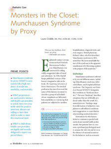 Health / Syndromes / Münchausen syndrome / Mental health / Roy Meadow / Medicine / Malingering / Child abuse / Abuse / Factitious disorders / Forensic psychology / Münchausen syndrome by proxy