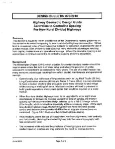 Design Bulletin[removed]Centreline to Centreline Spacing