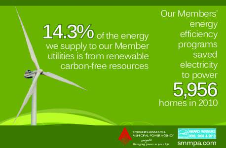 14.3% of the energy  we supply to our Member utilities is from renewable carbon-free resources