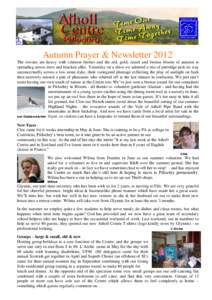 Autumn/ Winter news & prayer letter