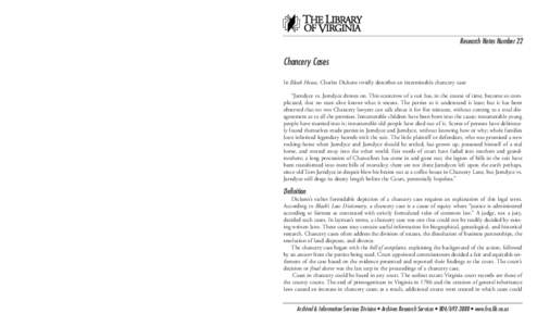 nephews. In violation of her will, this real estate had been sold to Hector McNeil. In 1806 the Swann family began a chancery suit against McNeil, which was finally decided in the Swanns favor in[removed]The suit contains 