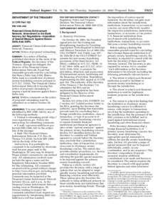 Federal Register / Vol. 70, No[removed]Tuesday, September 20, [removed]Proposed Rules FOR FURTHER INFORMATION CONTACT: DEPARTMENT OF THE TREASURY  Regulatory Policy and Programs