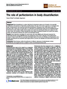 Health / Body shape / Abnormal psychology / Culture-bound syndromes / Nutrition / Perfectionism / Body image / Bulimia nervosa / Body mass index / Psychiatry / Eating disorders / Medicine