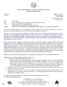 North Carolina Department of Health and Human Services Division of Public Health Pat McCrory Governor  Aldona Z. Wos, M.D.