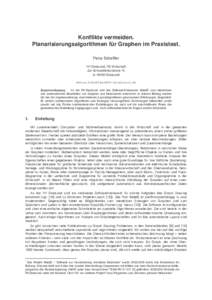 Konflikte vermeiden. Planarisierungsalgorithmen für Graphen im Praxistest. Petra Scheffler FH Stralsund, FB Wirtschaft Zur Schwedenschanze 15 DStralsund