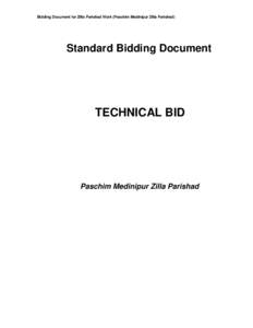 Bidding Document for Zilla Parishad Work (Paschim Medinipur Zilla Parishad)  Standard Bidding Document TECHNICAL BID