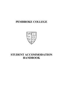 PEMBROKE COLLEGE  STUDENT ACCOMMODATION HANDBOOK  INTRODUCTION