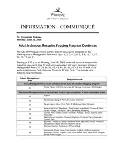 Microsoft Word - PSA - Adult Nuisance Mosquito Fogging Program Continues - June[removed]_2_.doc