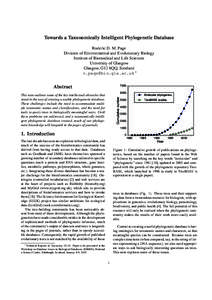 Towards a Taxonomically Intelligent Phylogenetic Database Roderic D. M. Page Division of Environmental and Evolutionary Biology Institute of Biomedical and Life Sciences University of Glasgow Glasgow, G12 8QQ, Scotland