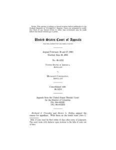 Microsoft / Sherman Antitrust Act / Appeal / Federal Rules of Civil Procedure / Microsoft litigation / Law / Lawsuits / United States v. Microsoft