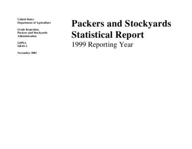 United States Department of Agriculture Grain Inspection, Packers and Stockyards Administration GIPSA
