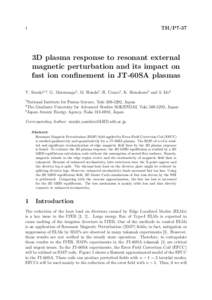 TH/P7[removed]3D plasma response to resonant external magnetic perturbation and its impact on