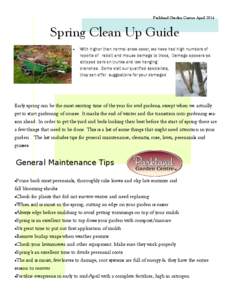 Parkland Garden Centre April[removed]Spring Clean Up Guide