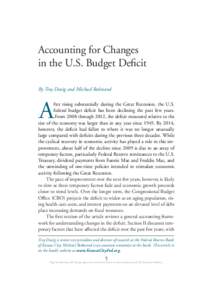 Accounting for Changes in the U.S. Budget Deficit By Troy Davig and Michael Redmond A