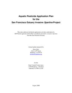 Aquatic Pesticide Application Plan (APAP)