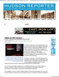 Hudson Reporter - Ideas on the horizon Curator of Hoboken s first TEDx event hails its success
