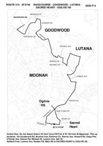 ROUTE 315 @ 0748  RACECOURSE - GOODWOOD - LUTANA SACRED HEART - OGILVIE HS 20OCT14