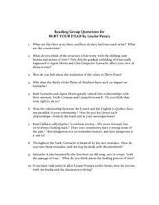 Microsoft Word - BURY YOUR DEAD Reading Group Questions .doc