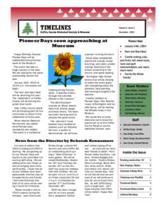 TIMELINES  Volume 2, Issue 2 Coffey County Historical Society & Museum