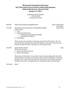Subcommittee Agenda - January 27, 2014