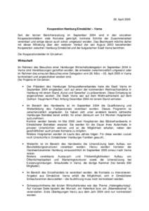 28. April 2005 Kooperation Hamburg Eimsbüttel – Varna Seit der letzten Berichterstattung im September 2004 sind in den einzelnen