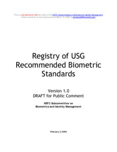 Microsoft Word - Biometric Standards Registry[removed]doc