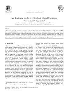 Quaternary Science Reviews[removed]–7  Ice sheets and sea level of the Last Glacial Maximum