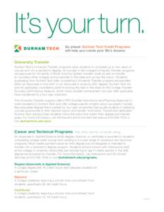 List of Durham Tech Credit Programs