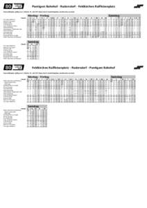 80  Puntigam Bahnhof - Rudersdorf - Feldkirchen Raiffeisenplatz Normalfahrplan: gültig von 4. Mai bis 10. Julikann durch Sonderfahrpläne unterbrochen werden)