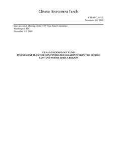 CTF/TFC.IS.1/3 November 10, 2009 Inter-sessional Meeting of the CTF Trust Fund Committee Washington, D.C. December 1-2, 2009