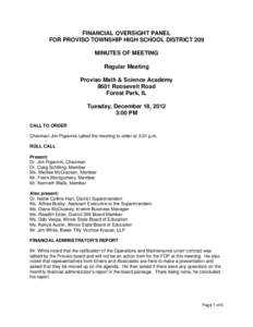 Proviso East High School / Recorded vote / Parliamentary procedure / Meetings / Minutes