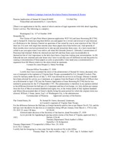 Southern Campaign American Revolution Pension Statements & Rosters Pension Application of Samuel B. Green R14649 Transcribed and annotated by C. Leon Harris. VA Half Pay