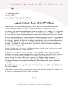 Microsoft Word[removed]Airports Authority Elects 2009 Officers.doc