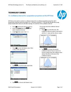 HP Prime Technology Corner 15  The Practice of Statistics for the AP Exam, 5e Section 8-2, P. 501