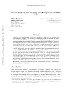 Compressed Predictive States  Efficient Learning and Planning with Compressed Predictive States  arXiv:1312.0286v2 [cs.LG] 20 Jul 2014