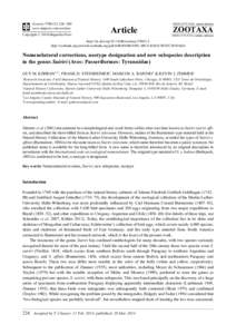 Nomenclatural corrections, neotype designation and new subspecies description in the genus Suiriri (Aves: Passeriformes: Tyrannidae)