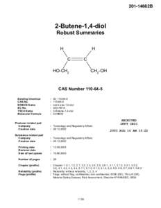 Robust Summaries & Test Plans: 2-Butene-1, 4-diol; Revised Summaries