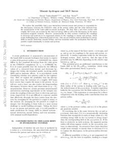 Muonic hydrogen and MeV forces David Tucker-Smith(a,b,c) , and Itay Yavin(b) arXiv:1011.4922v1 [hep-ph] 22 Nov[removed]a) Department of Physics, Williams College, Williamstown, MA 01267, USA