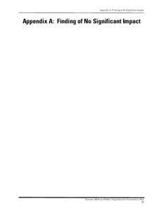 Appendix A: Finding of No Significant Impact  Appendix A: Finding of No Significant Impact Tamarac NWR and WMD / Comprehensive Conservation Plan