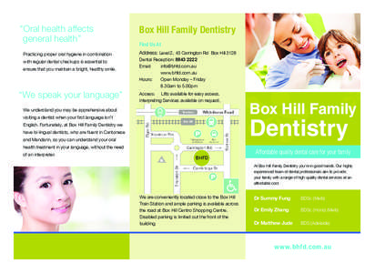 Box Hill Family Dentist DL 2014