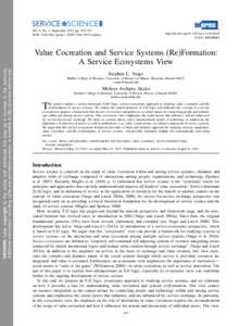 SERVICE SCIENCE Vol. 4, No. 3, September 2012, pp. 207–217 ISSN[removed]print) ó ISSN[removed]online) http://dx.doi.org[removed]serv[removed] © 2012 INFORMS