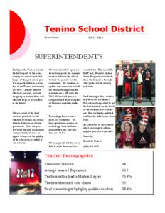 Tenino School District REPORT CARD 2011—2012  SUPERINTENDENT’S