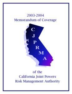 Memorandum of Coverage of the California Joint Powers Risk Management Authority