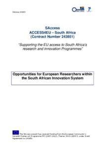 Academy of Science of South Africa / European Union / Science and technology in Europe / Political philosophy / Marie Curie Actions / Europe / FP7 / Framework Programmes for Research and Technological Development