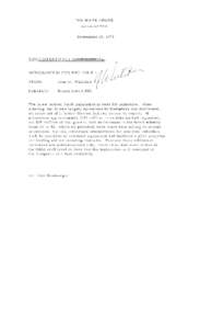 Memorandum from John Whitaker to Ken Cole Re: School Lunch Bill, September 18, 1972